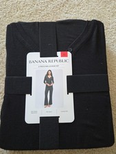 Banana Republic Medium 2 Piece Rib Lounge Set Soft Modal Knit Comfort Set Black