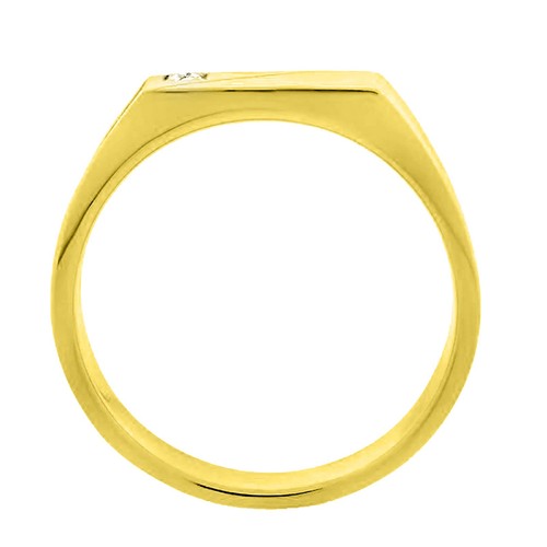 Anello anniversario uomo forma rotonda 0,03 kt D/VVS1 in solido oro giallo 585 - Foto 3 di 4