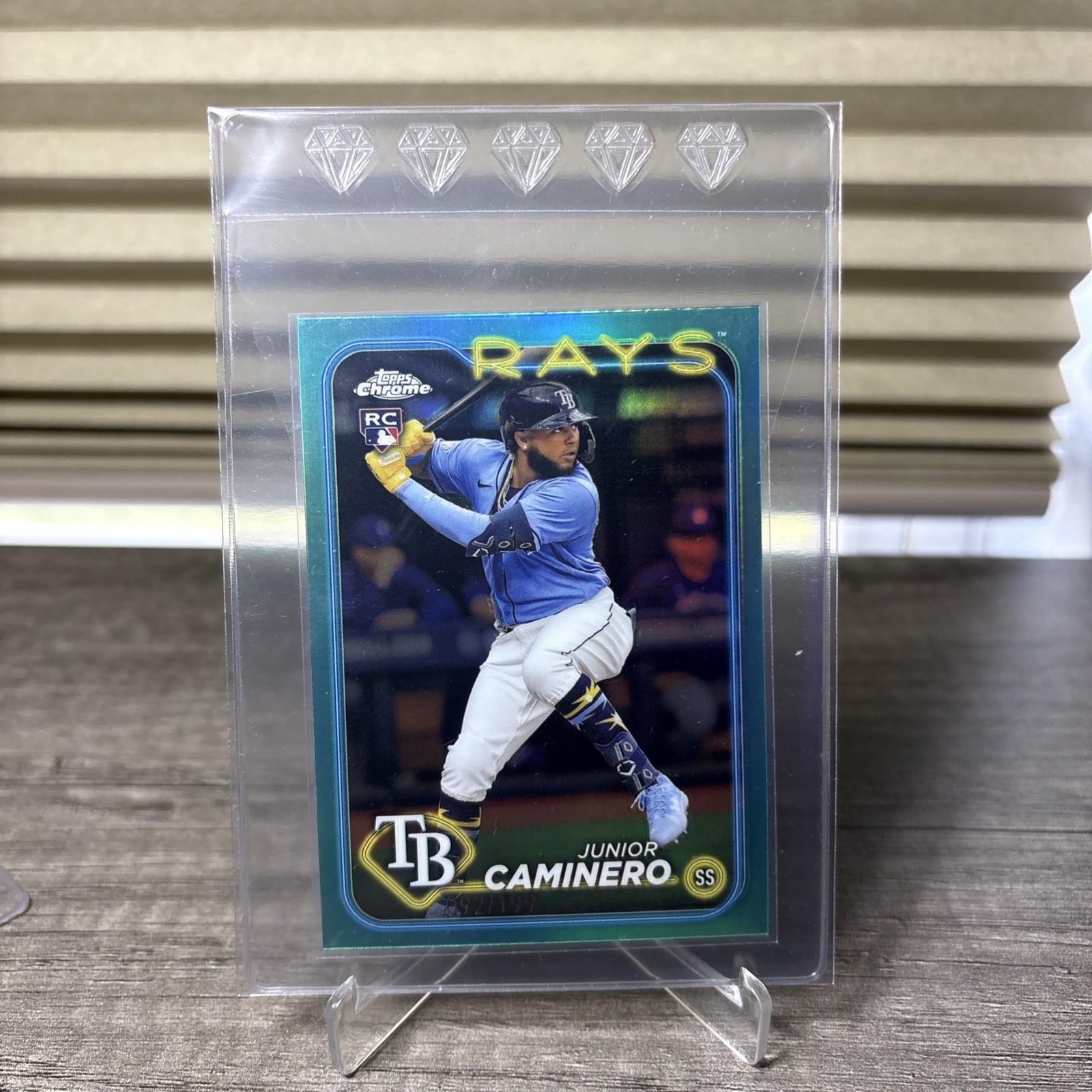 2024 Topps Chrome - Junior Caminero #213 aqua  Refractor /199 (RC)
