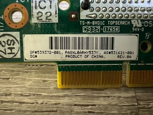 HP Proliant DL160 G6 PCI-E x4 LP Riser Board Card 539372-001 531621-001 - Picture 2 of 2