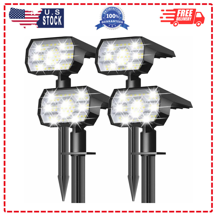 NYMPHY Solar Lights Outdoor, 56 LED 3 Modes, IP68 Waterproof, 4 Pack