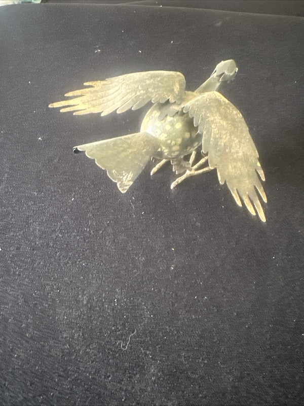 TAXCO MEXICO VINTAGE MEXICAN SILVER MARBLE STONE EGG BIRD SCULPTURE FIGURINE