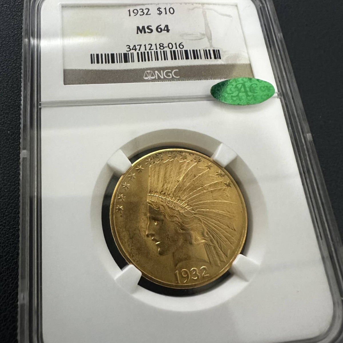 1932 Gold Eagles $10 Indian Head NGC MS-64 CAC CAC Stickered | eBay