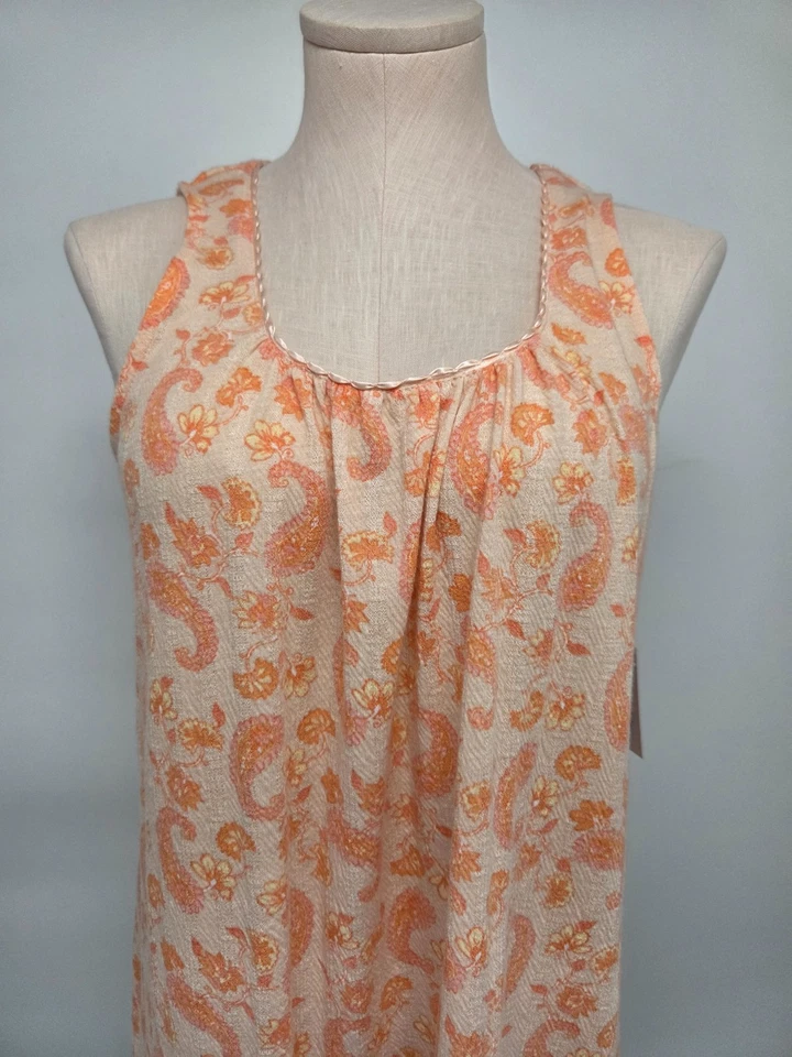 Nuevo con etiquetas Camisón Mujer Sin Mangas Croft & Barrow Poliéster Tejido Melocotón Naranja Pequeño Foto 4 de 4