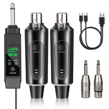 2.4GHz Wireless Microphone System Transmitter Receiver with Volume Adjustme...