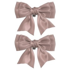 2 Pcs Women Bow Shoe Clips Satin Detachable Bowknot Shoe Clips Dark Pink