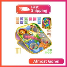Animal Bean Bag Toss Game, Outdoor Toys Cornhole Board for Kids Toddlers