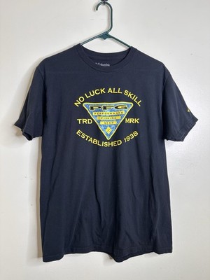 Columbia PFG Men s Size Large Black  No Luck All Skill  Graphic Tee Shirt