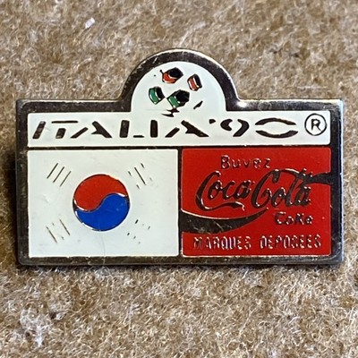 Pin's Fußball WM 1990 Team Korea Coca Cola signiert