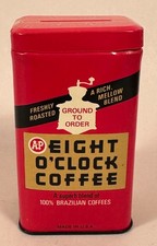 A&P Eight O’Clock Coffee Tin Bank, Near Mint