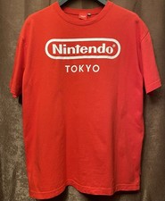 Nintendo TOKYO Printed T-Shirt Red Size L 100 Cotton Men s Rare Made in Japan
