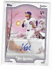 2025 Topps Bob Ross Baseball Kevin Alcantara Titanium White Auto # 26/35 Cubs