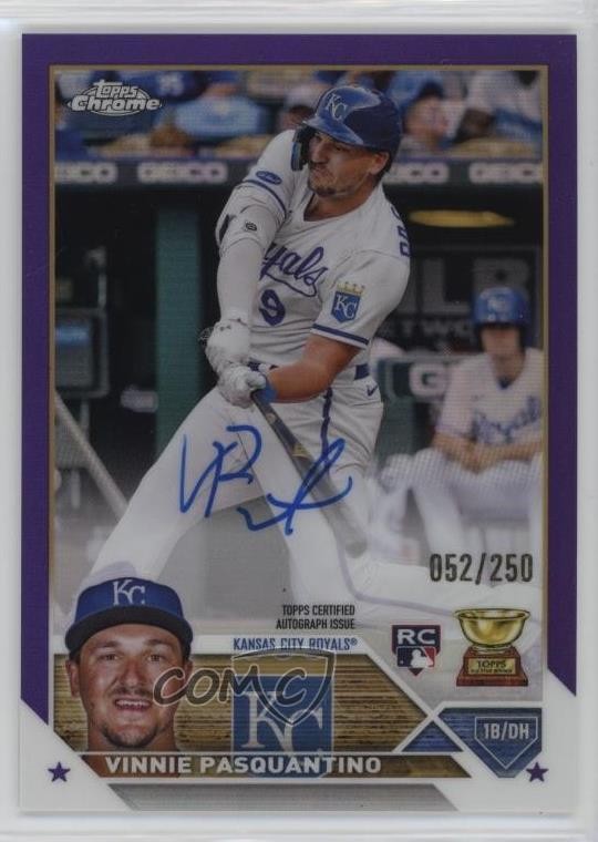 2023 Topps Chrome Rookie Purple Refractor 52/250 Vinnie Pasquantino Auto 16ji