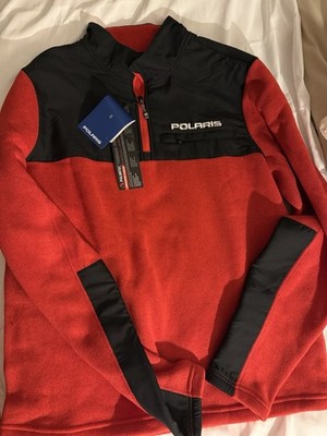 Men s Polaris Red And Black Fleece Jacket Size M