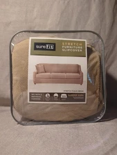 Surefit Stretch 4 Piece  Pique Cream Furniture Slipcover for Sleeper Sofa