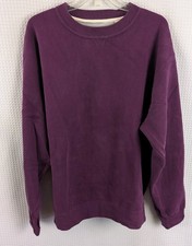 Orvis Crew Neck 100 Cotton Purple Pullover Sweatshirt Size Large