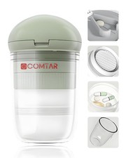 Pill Cutter 4in1 Crusher Storage Cups Precise 0.85in Stainless Ergonomic Design