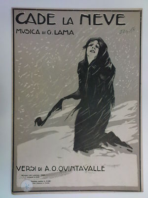 MUSIC COVER ART g lama CADE LA NEVE italy 1923
