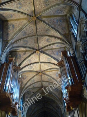 Photo 6x4 Worcester Cathedral The decorated vaulted ceiling of the nave. c2010