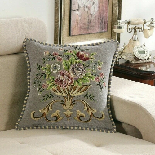 Federa copridivano ricamata retrò decorazione casa floreale vintage - Foto 3 di 17