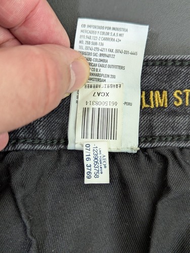 American Eagle Slim Straight Jeans Men's 29x32 (Fits 28x30) Black - Picture 8 of 10