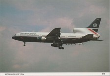 BRITISH AIRWAYS LOCKHEED TRISTAR L-1011 AIRCRAFT POSTCARD BA LANDOR ERA AIRLINE2