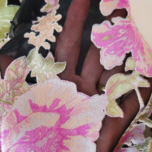 Alex Evenings Womens Petite Floral Scoop Neck Blouse Black Pink Tulip SX XLP - Picture 13 of 19