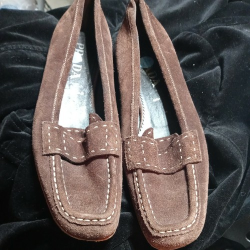 PRADA BROWN SUEDE LOAFER SZ 8.5/38.5