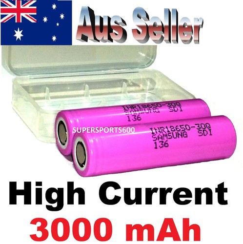 2x Samsung 30Q INR1865030Q 3000mAh HIGH CURRENT rechargeable Lithium INR30Q