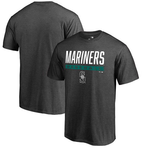 Men's Ash Seattle Mariners Win Stripe T-Shirt