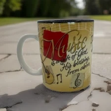 Vtg. Abbey Press "Music Is A Gift From God" Mug Plays "Hallelujah" When pick up