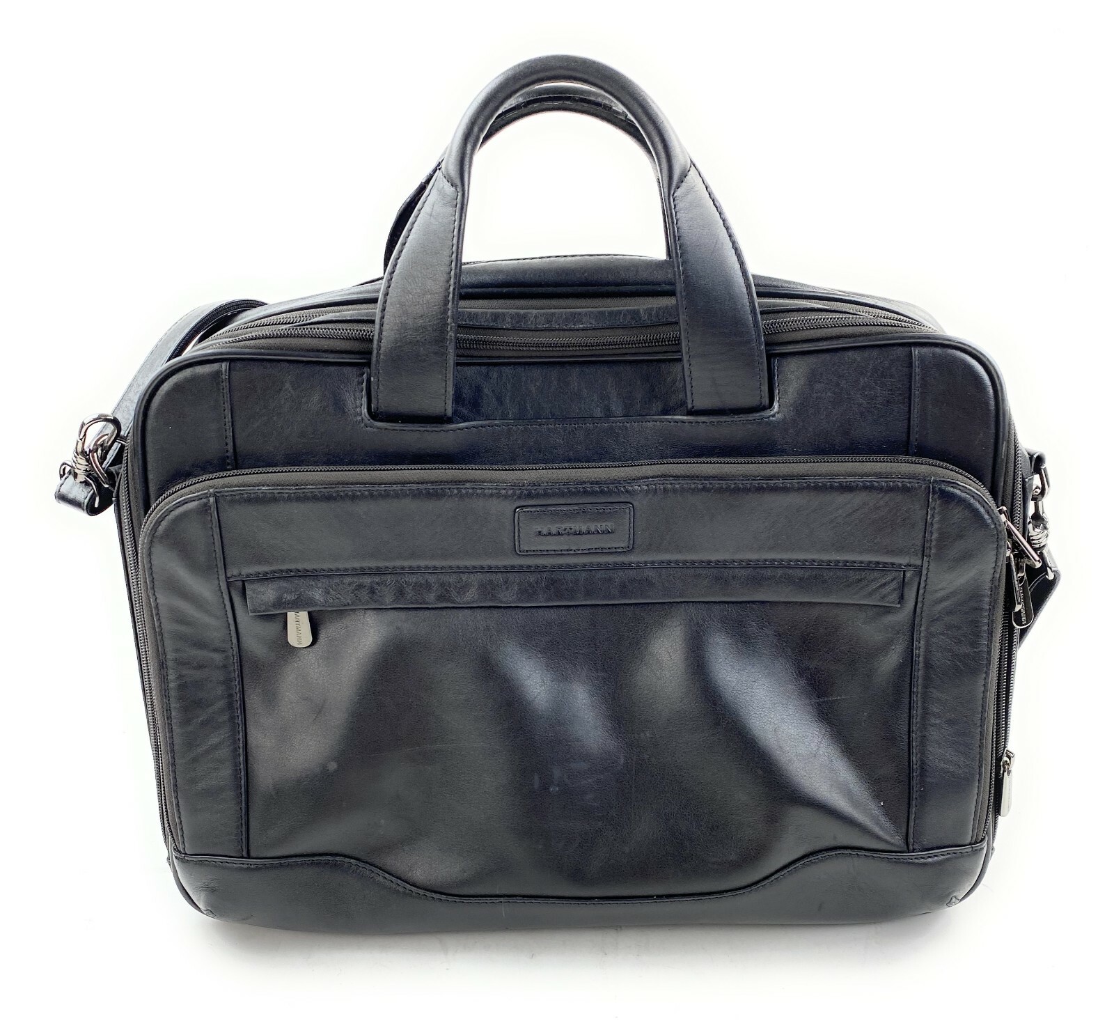 Hartmann Black Leather Aviator Expandable Zipper Brie… Gem