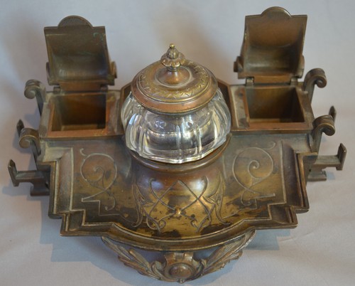 HERVORRAGENDE SELTENE ANTIKE VIKTORIANISCHE NEOKLASSIZISTISCHE GUSS BRONZE TINTENWELL C 1850 - Bild 14 von 20