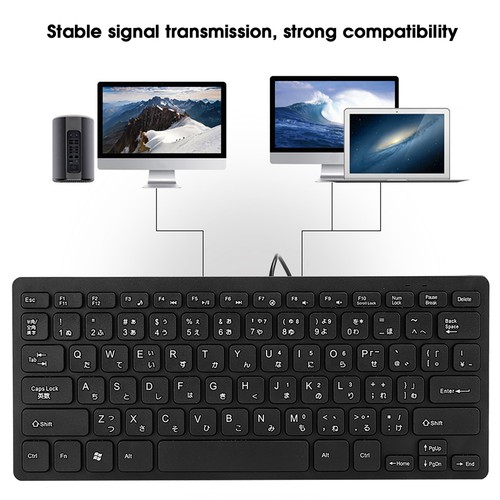 (black) Bilingual Japanese English Keyboard USB Wired Mini Keyboard XAT - Picture 9 of 15