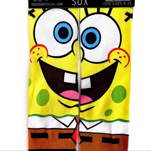 Odd Sox SpongeBob SquarePants Crew Socks Mens Womens Nickelodeon Novelty Gift - Picture 5 of 7