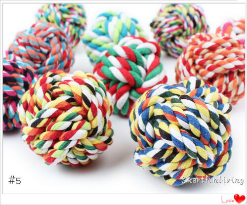 Puppy Pet Dog Cat Teeth Cleaning Chew Training Play Toy Ball Rope Gift - Picture 4 of 16