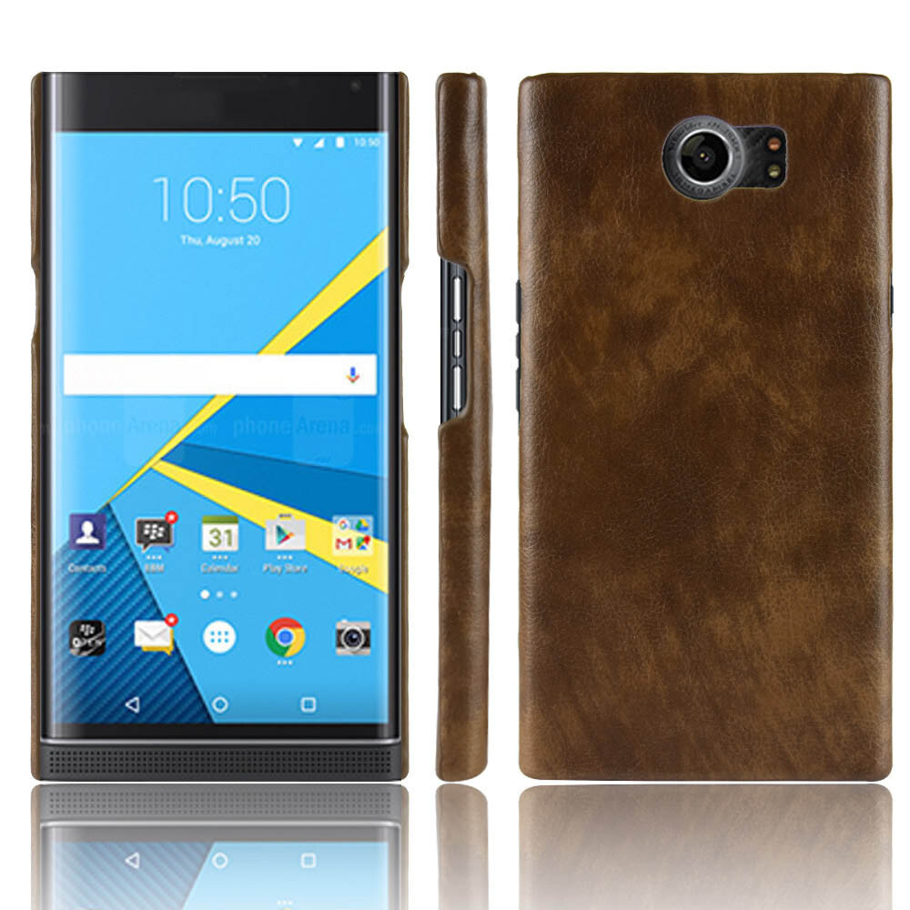 For Blackberry Priv Brown Retro Leather Fabric Coated hard case