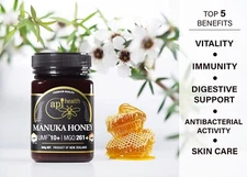 api health MANUKA HONEY: UMF 10+ 100% Pure New Zealand Honey - 500 grams(1.1 LB)