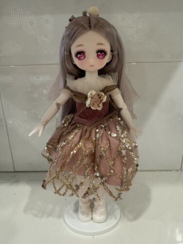 1/6 BJD Doll 30cm Girl Dolls Dress Dolls Handmade purple hair pink Eyes