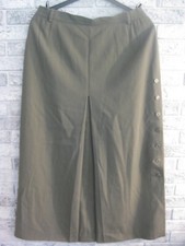 Rock Business Wollrock Schurwolle Gr 40 Maxi Eugen Klein olive grün