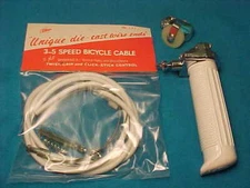 Vintage Shimano 3 Speed Bicycle Twist Shifter, Cable, Pulley nos