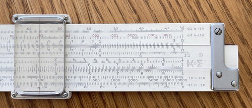 Clean Keuffel & Esser 4081-3 Slide Rule w/ Leather Case K&E Patented 1947 - Picture 5 of 17