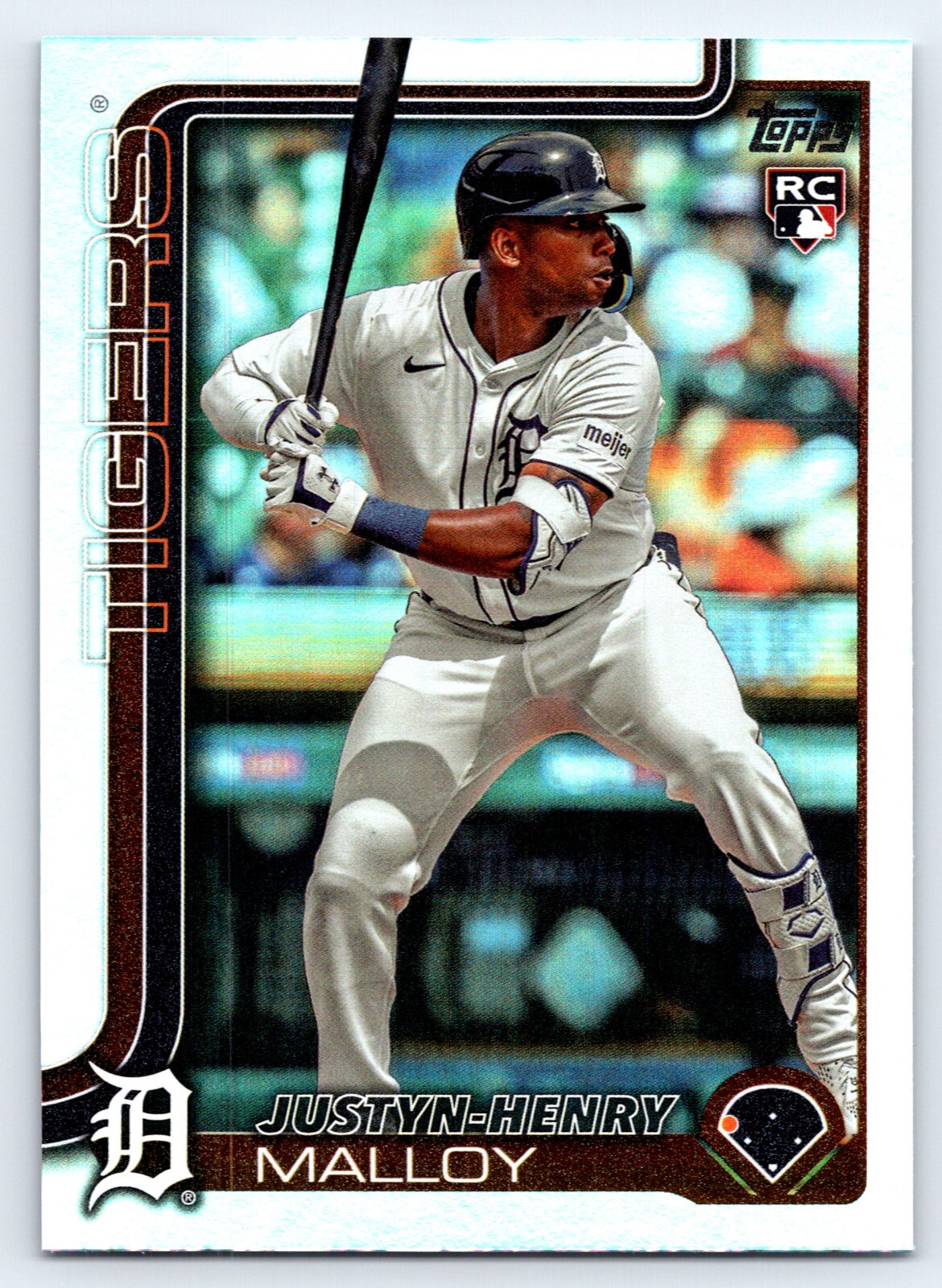 2025 Topps Series 1 JUSTYN-HENRY MALLOY RAINBOW Foil Parallel Tigers RC #269