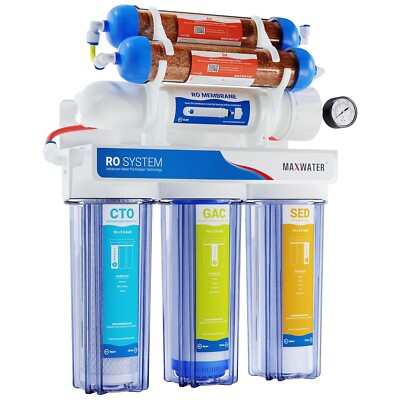 Aquarium Reef Coral Reverse Osmosis System 100GPD Pure 0 PPM RO DI Water Filter