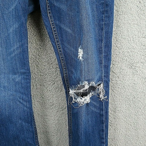 Levis Jeans Girls Youth SZ 16 Reg Boyfriend Blue Stretch Denim Distressed Pants - Picture 4 of 12