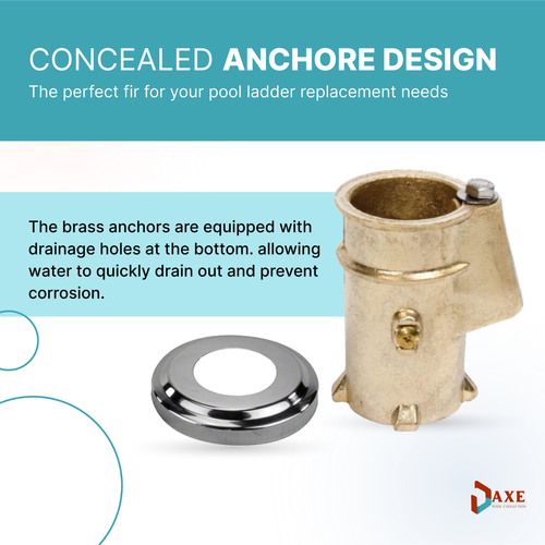 Anchor & Escutcheon Pool Rail Set, 4-Inch Anchor for 1.90-Inch Outer Diameter - Picture 6 of 7