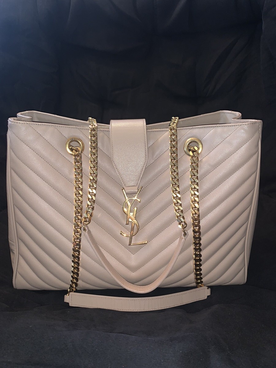 YSL Yves Saint Laurent ベージュ 大玉 ネックレス SAINT LAURENT ネックレス グラジュエイテッド チェーン ネックレス