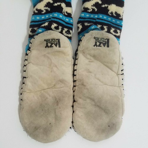 Zapatillas Lazy One M (7/8) Horses Fair Isle Muklul Tejido Suave PomPom Corbata - Imagen 3 de 4