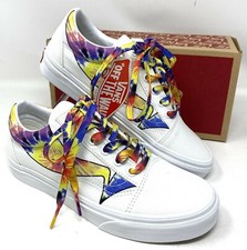 VANS Old Skool Warp Canvas White Tie Dye Shoes Women s Size VN0A4U3B21R