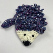 Hedgehog Mittens Blue Medium Knitted